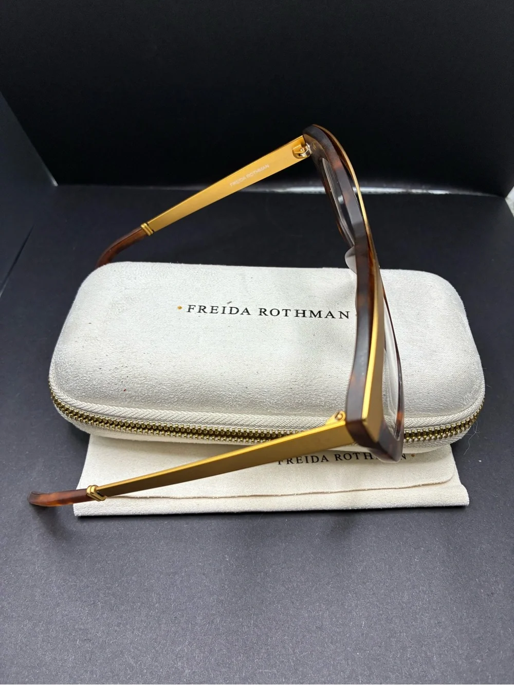 Freida Rothman Women's Gold and Tortoiseshell Fashion Glasses